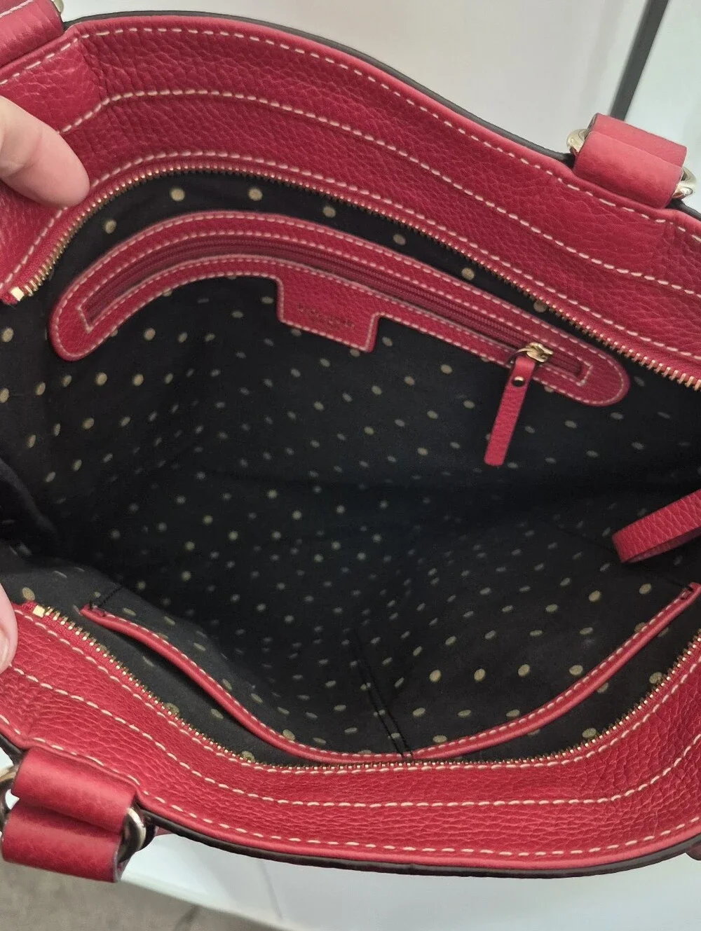 NWOT VINTAGE KATE SPADE LARGE  Women’s Red Leather Tote Bag